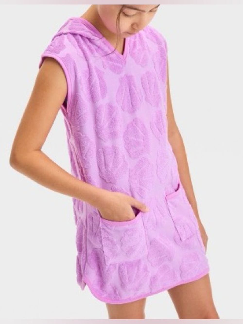 Cat Jack Girls Hooded Terry Pocket Swim Coverup Light Purple Target Tunic 10-12